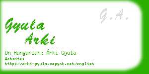 gyula arki business card